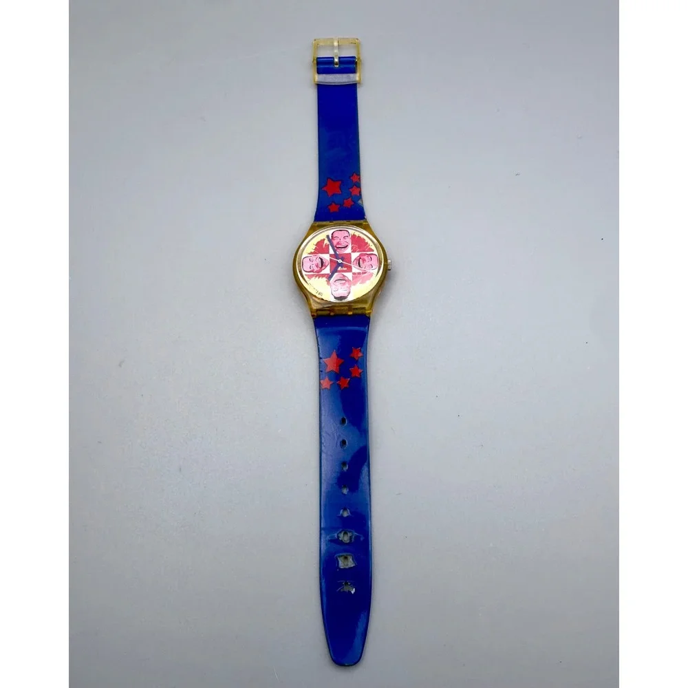 Vintage 1996 Swatch GJ117 Wild Laugh Yue Min Jun Artist Limited Edition Watch